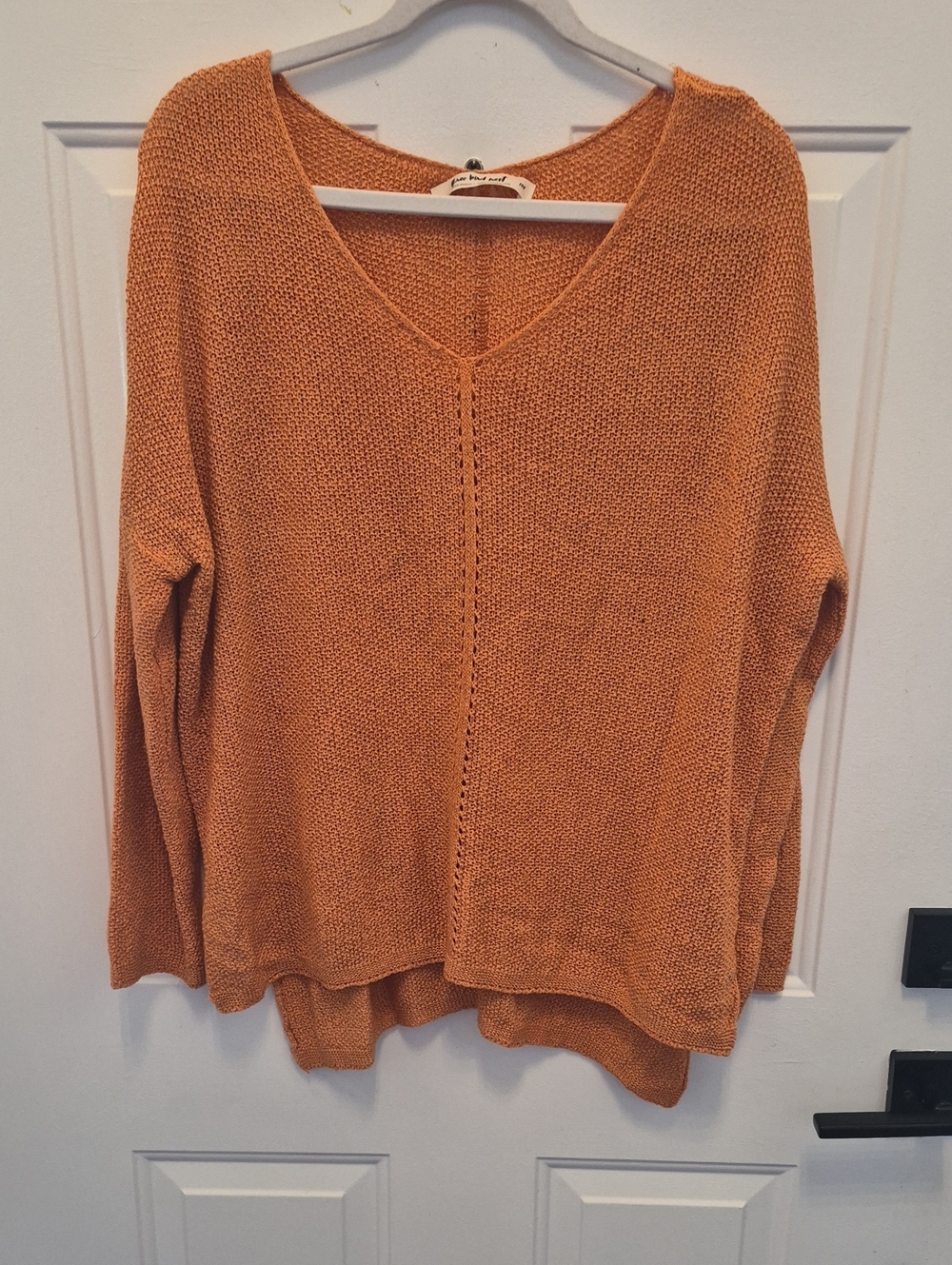 Three Bird Nest V-Neck Knit Sweater in Burnt Orange